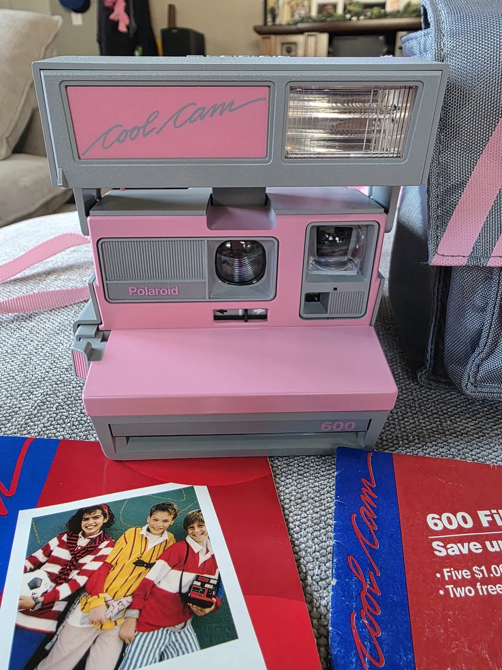 Polaroid Cool Cam 600 Complete Time Capsule Kit TESTED/WORKING! - Pink & Gray